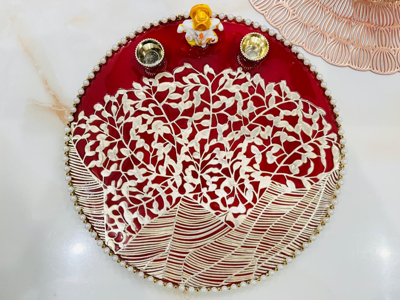 Floral Resin Tilak Thali